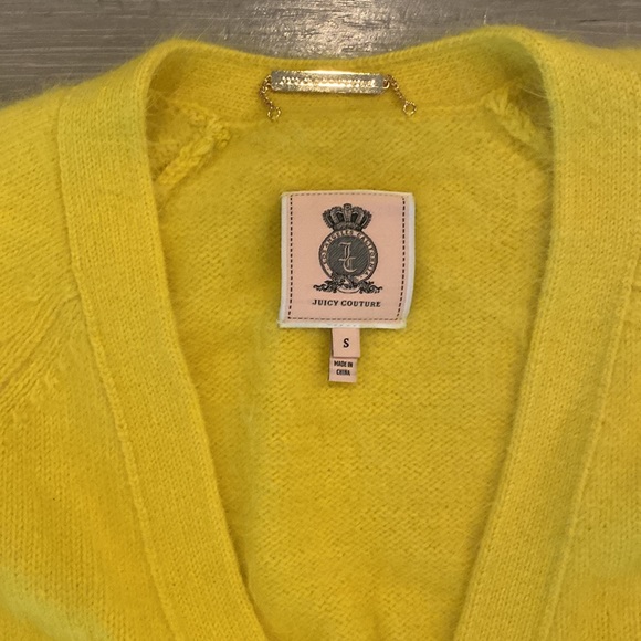 Juicy Couture Yellow Angora Cardigan Size Small - Picture 2 of 5